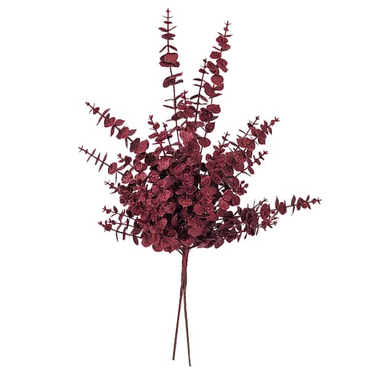 Vickerman 28" Burgundy Artificial Eucalyptus Glitter Sprays, 2ct. | Michaels®